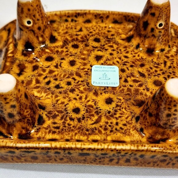 Partylite Global Inspirations Pillar Holder 6" ceramic sponge rest soap dish 2pc - Picture 6 of 12